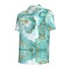 Turquoise Gold Marble Print Mens Polo Shirts Suitable for Casual & Formal Occasions view 2