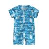 Hnyenmcko Infant Baby Boy Girls Rash Guard Swimsuit Short Sleeve Zipper Bathing Suit Toddler One Piece Swimwear Sunsuit (G-Dark Blue, 6-12 Months) view 1