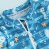 Hnyenmcko Infant Baby Boy Girls Rash Guard Swimsuit Short Sleeve Zipper Bathing Suit Toddler One Piece Swimwear Sunsuit (G-Dark Blue, 6-12 Months) view 3