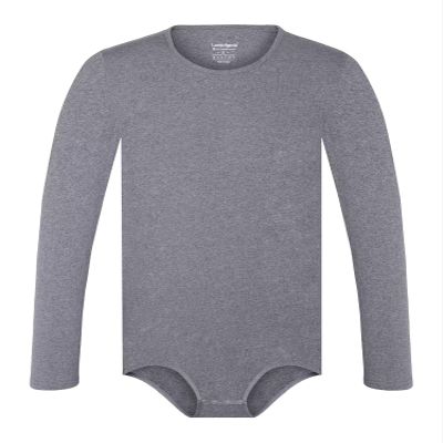 Landofgenie Men One Piece Bodysuit Long Sleeve Onesie Pajamas Tops Cotton Romper Grey M