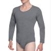 Landofgenie Men One Piece Bodysuit Long Sleeve Onesie Pajamas Tops Cotton Romper Grey M view 4