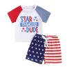 BeQeuewll Baby Boy 4th of July Outfit Toddler Babe Dude Shirt Star Stripe Flag Shorts Boys Patriotic Outfit Summer Clothing (star spangled dude, 2-3 Years) view 1