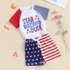 BeQeuewll Baby Boy 4th of July Outfit Toddler Babe Dude Shirt Star Stripe Flag Shorts Boys Patriotic Outfit Summer Clothing (star spangled dude, 2-3 Years) view 2
