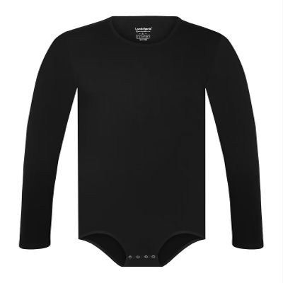 Landofgenie Men One Piece Bodysuit Long Sleeve Onesie Pajamas Tops Cotton Romper Black 3XL