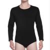 Landofgenie Men One Piece Bodysuit Long Sleeve Onesie Pajamas Tops Cotton Romper Black 3XL view 3