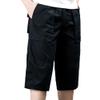 Men's Casual Cargo Capri Workout Hiking 3/4 Quick Dry Shorts Military Tactical Below Knee Short (Black,X-Large)