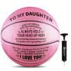 Moactiv Customized Engraved Pink Basketball Gifts for Daughter from Parents - Personalized Christmas Graduation Day Gifts - Gifts with Love,Size 7-29.5" view 1