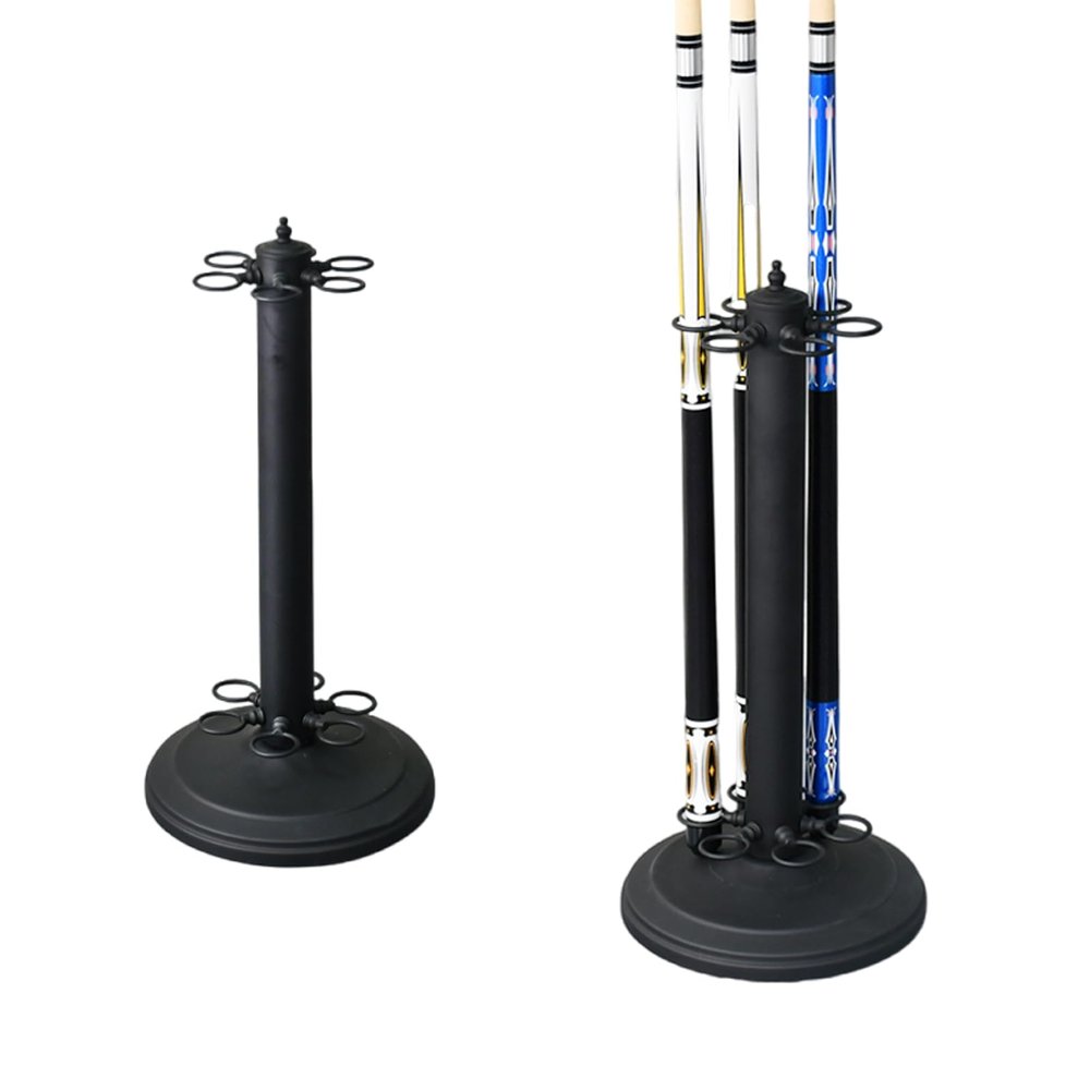 Billiard Cue Rack Pool Stick Holder Billiard Cue Rack Holds Sticks Floor Stand Rack, Premium Holder, (Cues, Balls and Ball not Included) Accessories for Games Bar Club -Matte Black||6 Holes