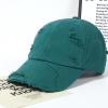 Unisex Distressed Rip Torn Washed Cotton Custom Baseball Cap Adjustable (Print, Green) view 3