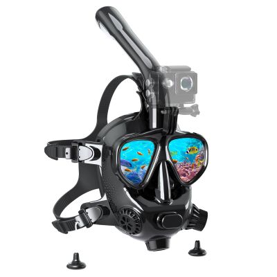 SMACO Full Face Snorkel Mask Adults with Camera Mount,Scuba Diving Mask with Anti-Fog Anti-Leak,Snorkling Mask Kit Compatible with S400/S400 Pro/S700/S700 Max Scuba Diving Tank for Man and Women
