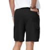 3rd hill Mens Casual Sweat Cargo Cotton Shorts Drawstring Elastic Waist Athletic Workout Gym Jogger Shorts with 5 Pockets Black view 4