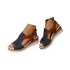 NineFit Basics Womens Wedge Sandals Mid Heel Espadrilles Wedges Platform Sandals for Women Dressy Summer Comfortable Orthopedic Sandals Strappy Sandals for Women Walking Sandals Casual, 7, Navy-c view 1