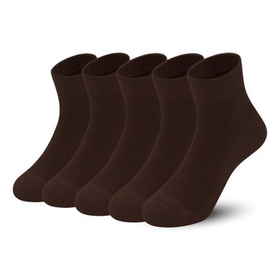 SERISIMPLE Kids Viscose Bamboo Above Ankle Socks Thin Mesh Summer Crew Comfortable Girls Boys Socks 5 Paris (US, Alpha, Large, Regular, Brown)