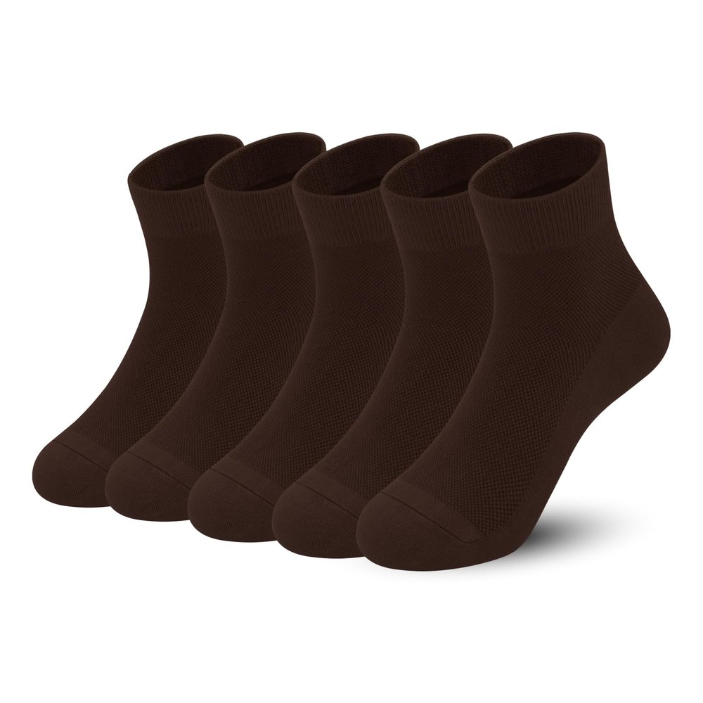 SERISIMPLE Kids Viscose Bamboo Above Ankle Socks Thin Mesh Summer Crew Comfortable Girls Boys Socks 5 Paris (US, Alpha, Large, Regular, Brown)