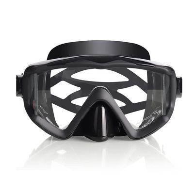 3 Window Scuba Diving Mask, Tempered Glass Snorkel Mask Anti-Fog Swim Mask No Leakage Swim Goggles with Nose Cover Snorkeling Gear for Snorkeling, Freediving, Swimming
