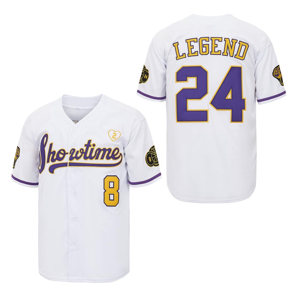 PERC30 Youth Showtime 8-24 Legend Hip Hop Baseball Jersey Stitched for Memorial Day (White, Large)