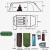 windhike Naturehike 3 Person Tunnel Camping Tent With VestibuleEasy Set-up Tent With Excellent Ventilation, Waterproof & Portable Backpacking & Camping Shelter With Carry Bag, Green view 2