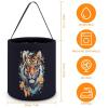 Butterfly & Tiger Halloween Candy Buckets Portable Tote Bucket Reusable Goody Bucket Handbags for Party Supplies view 2