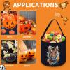 Butterfly & Tiger Halloween Candy Buckets Portable Tote Bucket Reusable Goody Bucket Handbags for Party Supplies view 3