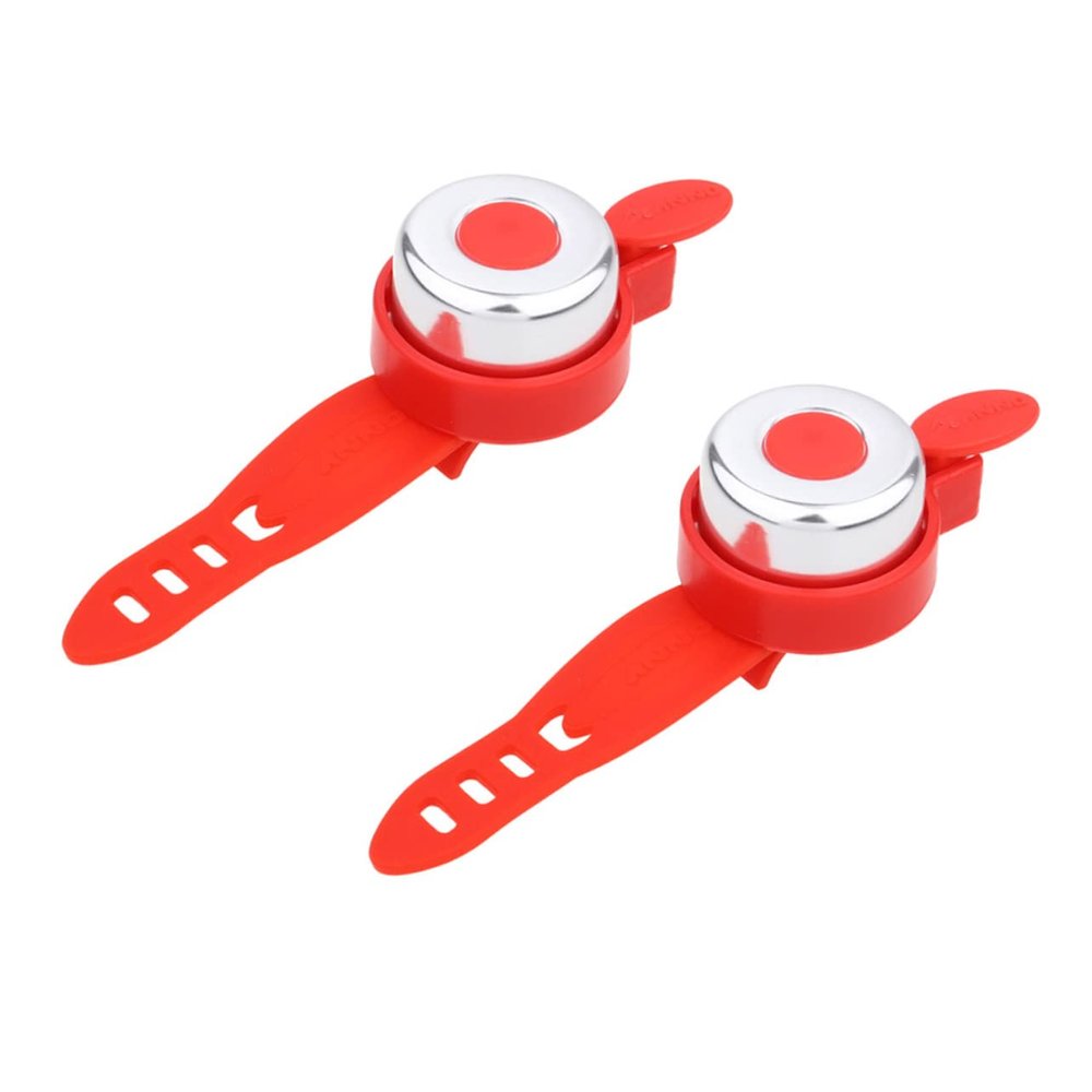 GOOHOCHY 2pcs Boy Girl's Removable Bike Bell Loud Plastic Scooter Bells for Boy Girl Attractive and Unique Bicycle Accessories Red Standard Mountain and Folding Bikes