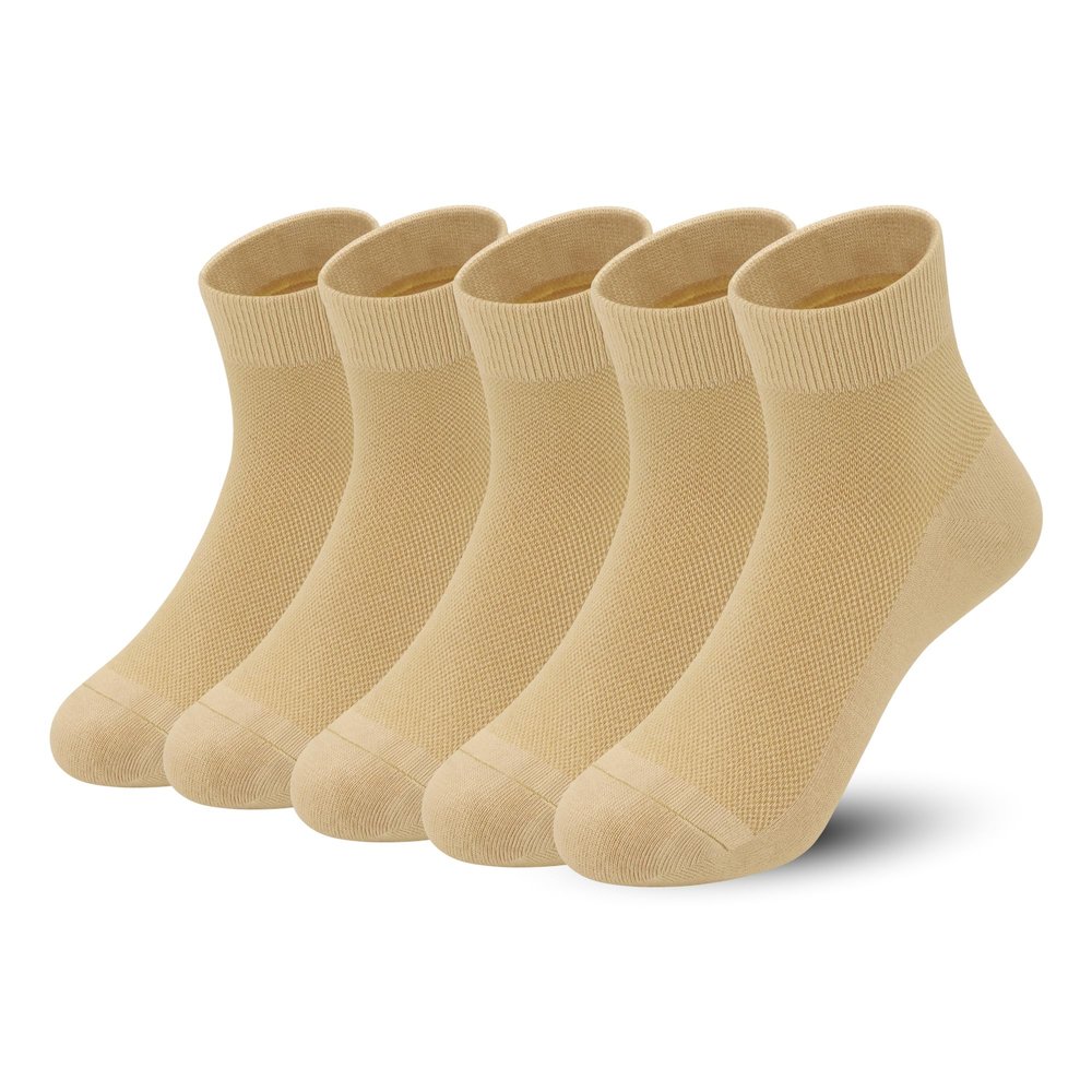 SERISIMPLE Kids Viscose Bamboo Above Ankle Socks Thin Mesh Summer Crew Comfortable Girls Boys Socks 5 Paris (US, Alpha, Medium, Regular, Khaki)