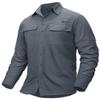 TACVASEN Fishing Shirts for Men Long Sleeve Button Down Shirts UV SPF UPF 50+ Sun Shirts Quick Dry Cooling Hiking Light Work Zipper Pockets Shirts Darkgrey S view 1