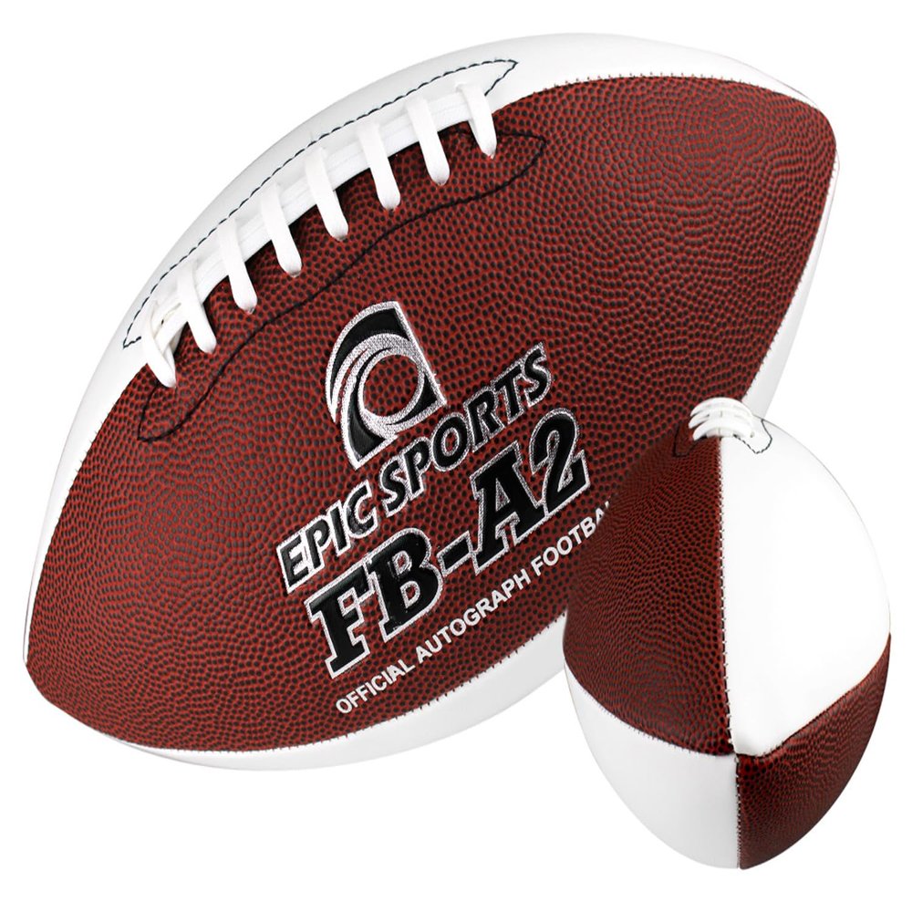 Epic Official Size Autograph Brown/White Football (2-Brown Panels & 2-White Panels) Official Size