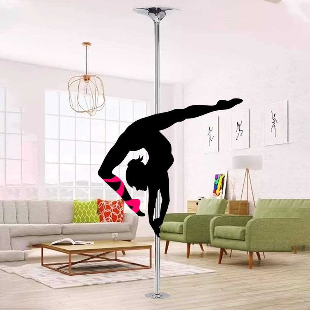 EliteBloom Stripper Pole Indoor Home Stripper Pole Dancer for Fitness & Fun, Heavy Duty 45Mm Dance Pole Kit Stabilized, Adjustable Metal Dancing Pole for High Ceilings (7.4Ft)