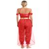 winying Women Arabian Prince Costume Adult Sequins Belly Dance Leotard Jumpsuit Halloween Carnival Party Red Medium view 2