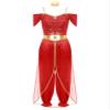 winying Women Arabian Prince Costume Adult Sequins Belly Dance Leotard Jumpsuit Halloween Carnival Party Red Medium view 3