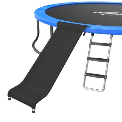 Deomod Trampoline Ladder Slide Kit, Trampoline Universal 3 Steps Wide Ladder & Buffer Slide,Universal Step Slider for 10ft 12ft 14ft 15ft 16ft Trampoline, Easy to Climb and Slider for Children/Kids