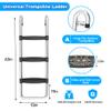 Deomod Trampoline Ladder Slide Kit, Trampoline Universal 3 Steps Wide Ladder & Buffer Slide,Universal Step Slider for 10ft 12ft 14ft 15ft 16ft Trampoline, Easy to Climb and Slider for Children/Kids view 3