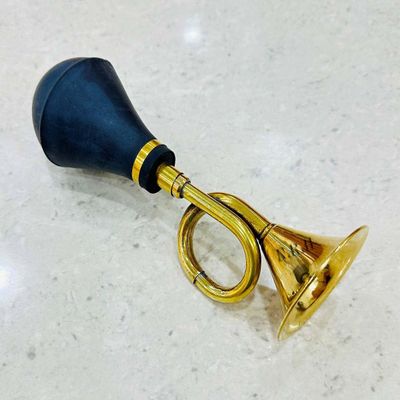 15.5" Bike Horn for Adults Classic Bugle Horn Metal Squeeze Clown Horn for Golf Cart, Fits All Bicycle Handle Bar, Loud Sounds