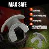 O Shield Mouth Guard for Football with Dual-Layer Protection, Built-in Air Channels, Extended Lip Shield, Soft Material, Adult and Youth Sizes with Strap/Case, Grey/Silver view 4
