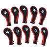 QANYEGN 10Pcs Golf Club Head Cover, Golf Club Covers, Golf Zipper Head Covers, Traditional Plain Protective Covers for All Fairway Clubs view 1