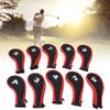 QANYEGN 10Pcs Golf Club Head Cover, Golf Club Covers, Golf Zipper Head Covers, Traditional Plain Protective Covers for All Fairway Clubs view 2