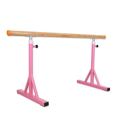 EliteBloom Portable Ballet Barre, Height Adjustable Ballet Bar for Kids, Freestanding Wood Dancing Stretching Ballet for Home (Pink 1 M)