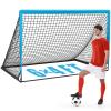 KTRIO 6x4 ft Soccer Goal for Backyard, Portable Soccer Net, Large Foldable Soccer Goals with Carry Bag for Kids Youth Teens Sports, Blue 2pack view 1