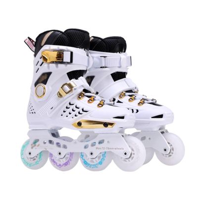 SHIJT Inline Skates for Women Men, Adjustable Roller Skates Adult Roller Blades Professional Fitness for Beginner Unisex(A,7.5)