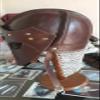 NineFit Basics Medieval Viking Helmet vintage Leather Helmet Armor Chain Mail Helmet, Standard, Brown view 2