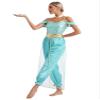 winying Women Arabian Prince Costume Adult Sequins Belly Dance Leotard Jumpsuit Halloween Carnival Party Turquoise 3X-Large view 2