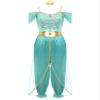 winying Women Arabian Prince Costume Adult Sequins Belly Dance Leotard Jumpsuit Halloween Carnival Party Turquoise 3X-Large view 4