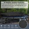 10-24FT Trailerable Boat Cover 420D Waterproof Boat Covers, for V-Hull, TRI-Hull, Runabout Boat, Pro-Style Bass Boats, Black,10~12FTx68in view 2