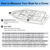 10-24FT Trailerable Boat Cover 420D Waterproof Boat Covers, for V-Hull, TRI-Hull, Runabout Boat, Pro-Style Bass Boats, Black,10~12FTx68in view 3