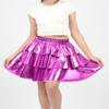 ERDEM KIDS Girls Metallic Skirt 3-Layer Ruffle Sparkly Shiny Dance Party Skirt(MST Fuschia 6-7 Years) view 4