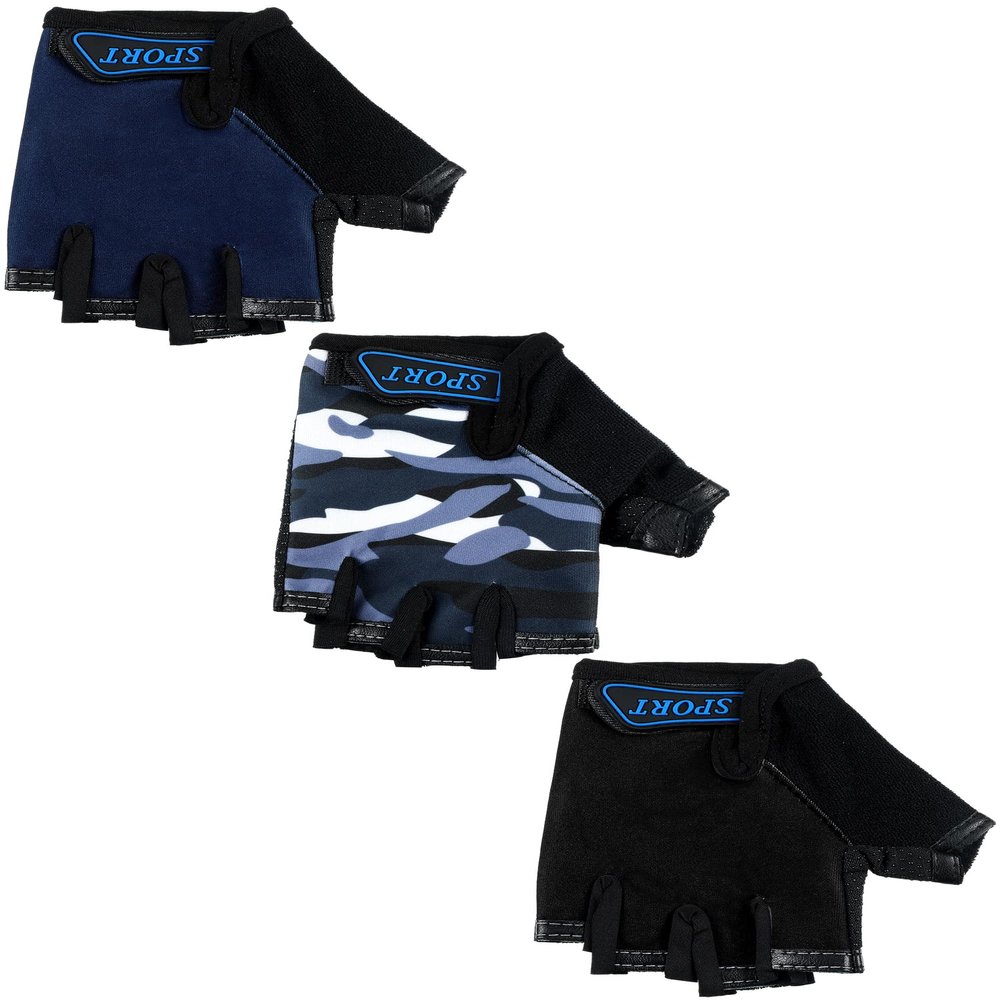 Boao 3 Pairs Kids Bike Gloves, Fingerless Gloves Trendy 3-5Y