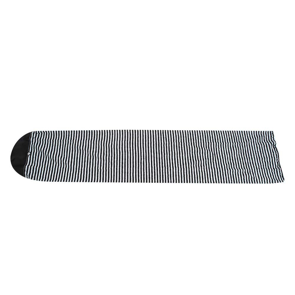 Gonetre Extreme sports Polyester Black White Stripe Surfboard Sock Cover Bag for Hard Board ShortboardBlack White Stripe 30 * 28 * 9CM Surfing sailboat (Black White)
