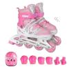 SHIJT Roller Skates for Girls and Boy Roller Blades Adult with Light Up Wheels Adjustable Sizes for Outdoor Indoor Men and Women(Pink,L(39-42EU)) view 1