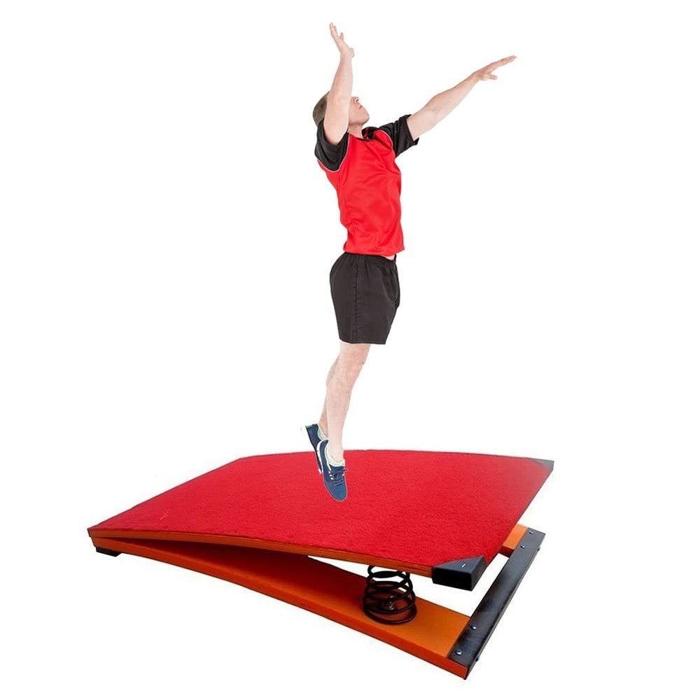 SAeWare Gymnastics Junior Springboard, Kids Vault Springboard 2 Spring Children Beginner Springboards, Indoor Outdoor Home Floor Sport Equipment for Vaulting Training (Red 80x50x19cm)