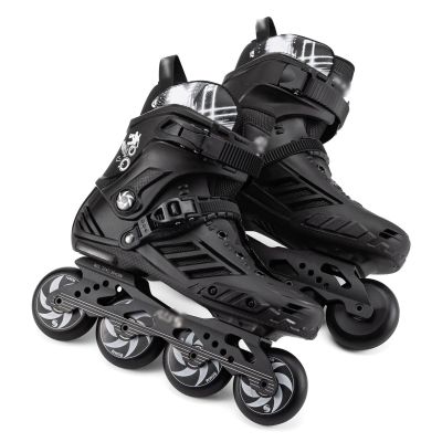 SHIJT Professional Adjustable Inline Skates Adults Roller Skates for Women Men Beginner Youth High-Top Outdoor Clubs(Black,7.5)